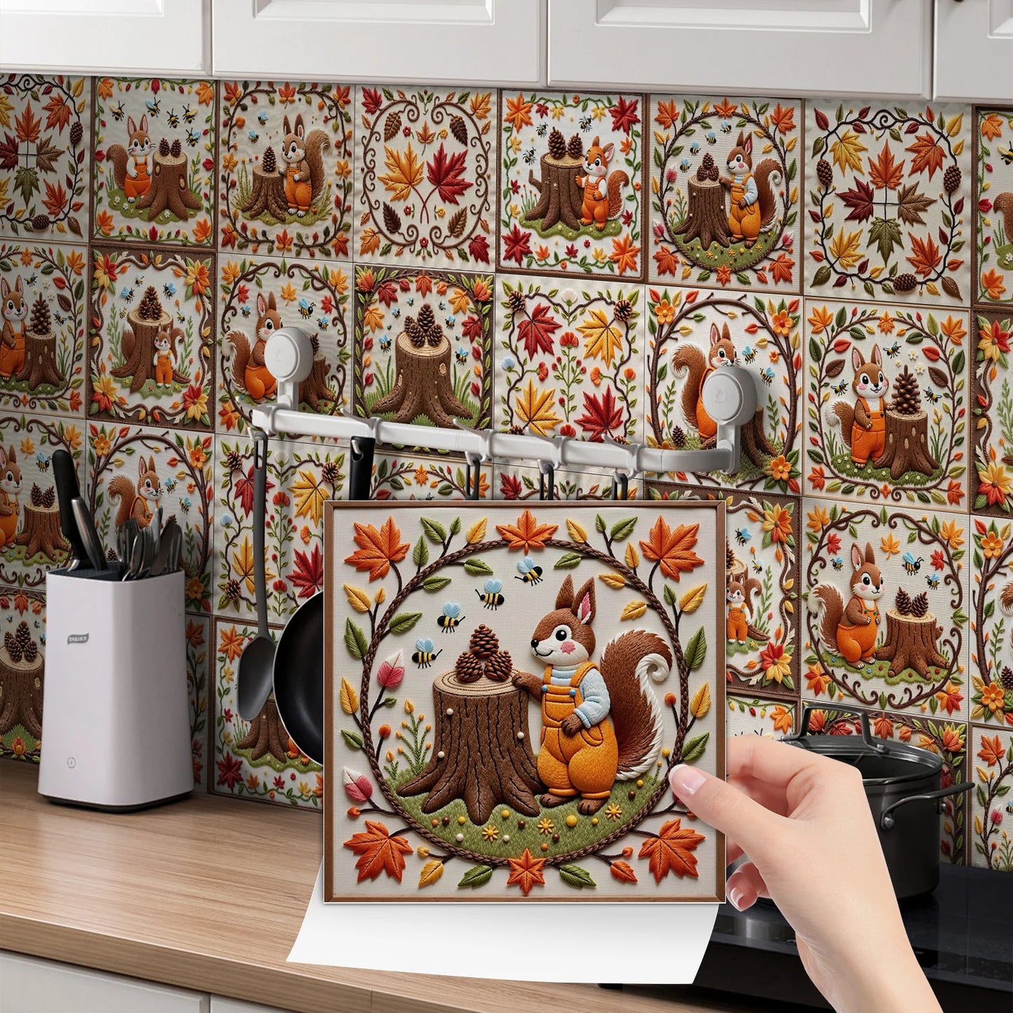 24 pieces European style flower tiles wall stickers Self-adhesive kitchen bathroom decorative ceramic tiles stickers glossy crys Peaceful Pleasures Health and Wellness
