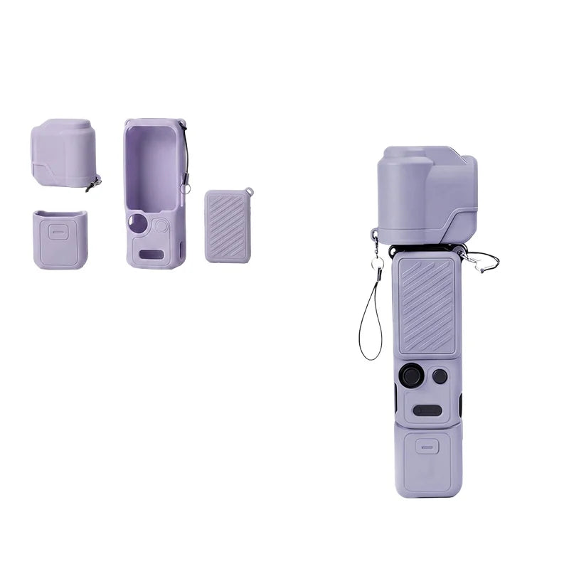 Silicone Cases Lens Cases Screen Cases For DJI Pocket 4 Shock-Resistant And Drop-Proof Dust-Proof To Protect Your Camera Peaceful Pleasures Health and Wellness purple
