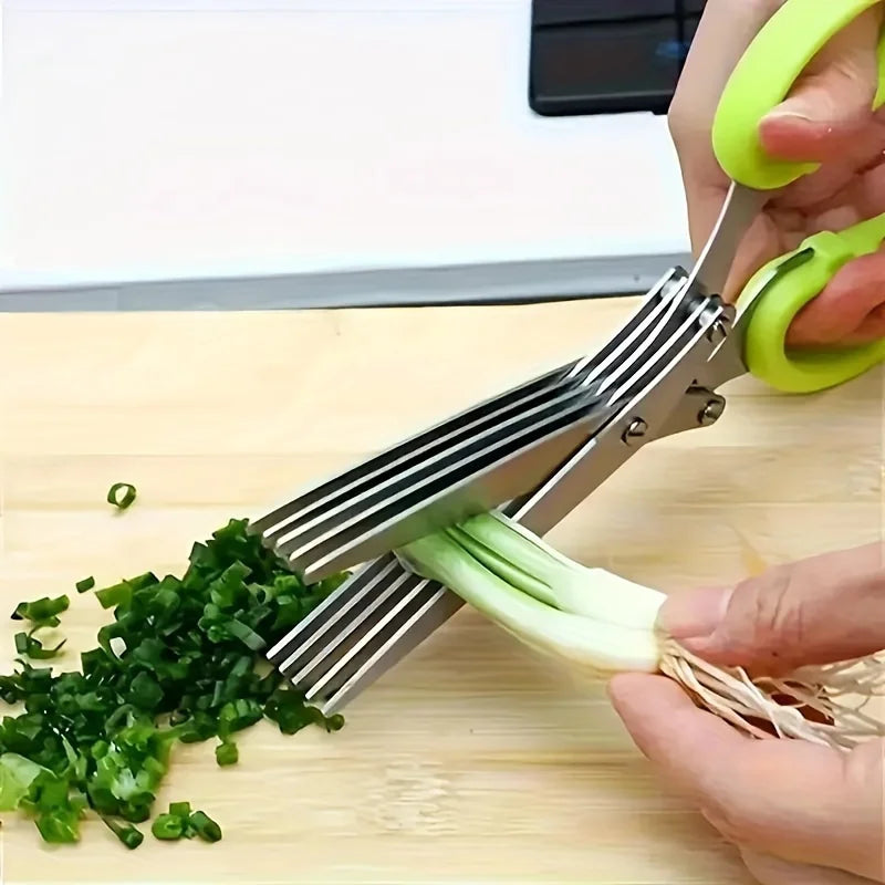 5-Layer Scallion Scissors | Stainless Steel Herb Kitchen Shears