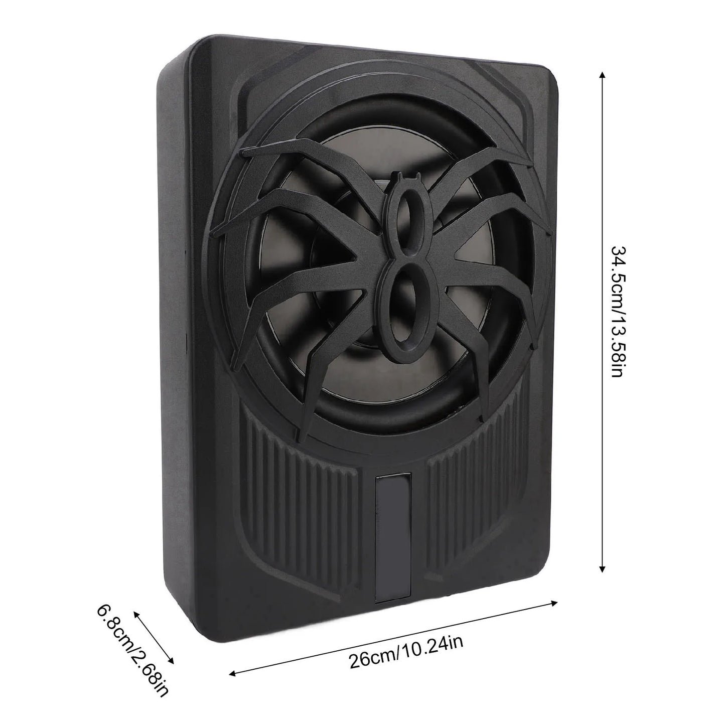 Under Seat Subwoofer Performance 10in Aluminum Alloy Excellent Heat Dissipation Slim Powered Car Subwoofer for Trucks Peaceful Pleasures Health and Wellness