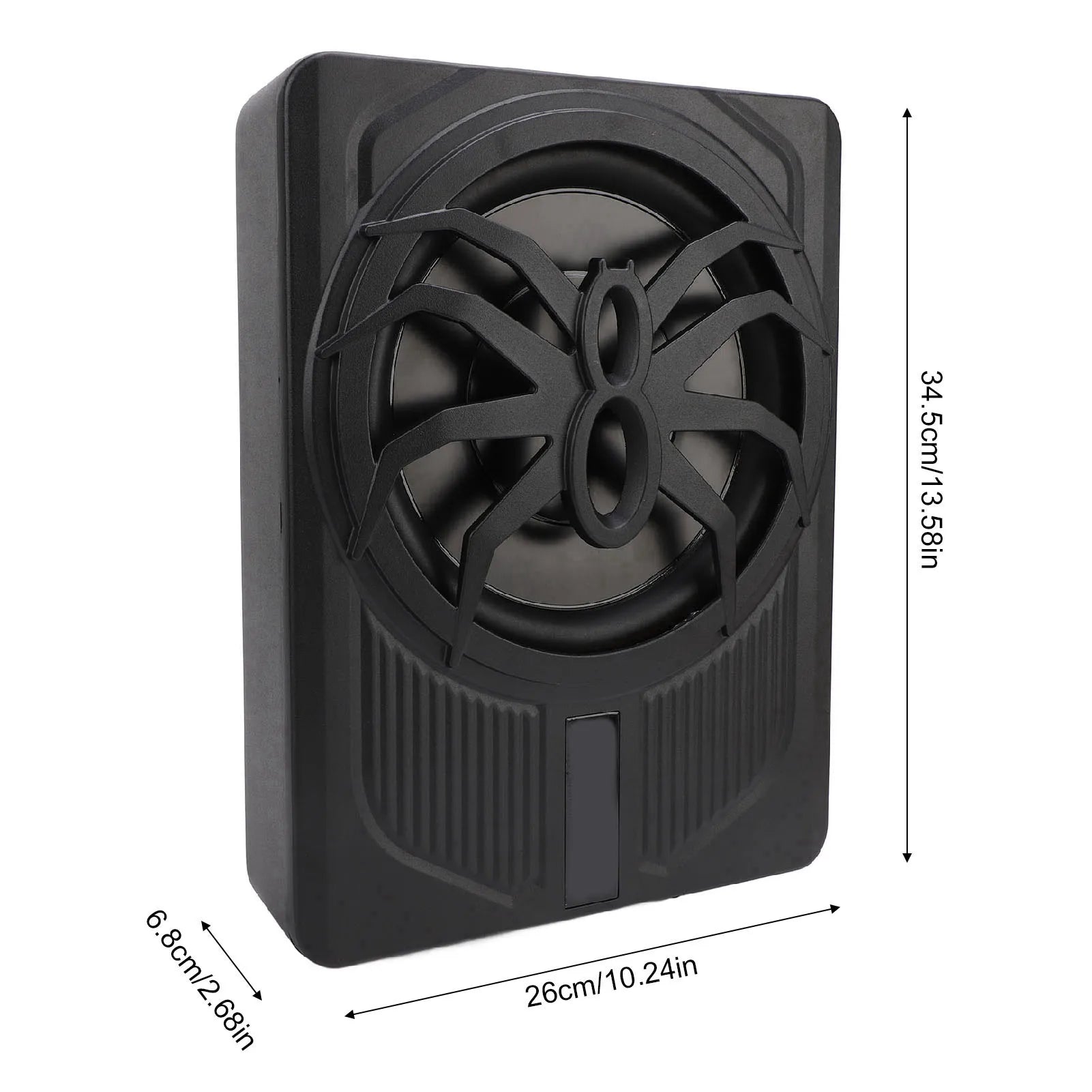 Under Seat Subwoofer Performance 10in Aluminum Alloy Excellent Heat Dissipation Slim Powered Car Subwoofer for Trucks Peaceful Pleasures Health and Wellness