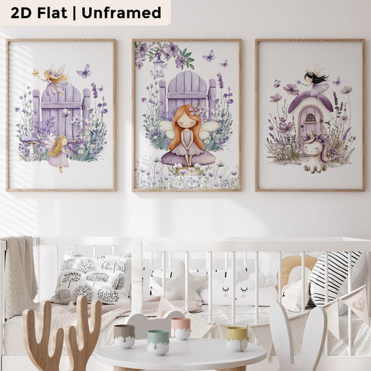 3-Piece Mushroom Elf Canvas Wall Art Print | Kids Room Decor Canvas Wall Art Set Peaceful Pleasures Health and Wellness CH079-3pcs 21x30cm Unframed