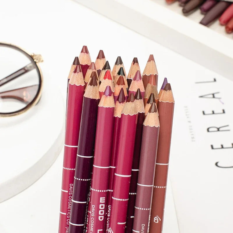 28-Color Waterproof Matte Lip Liner Pencil – Long-Lasting