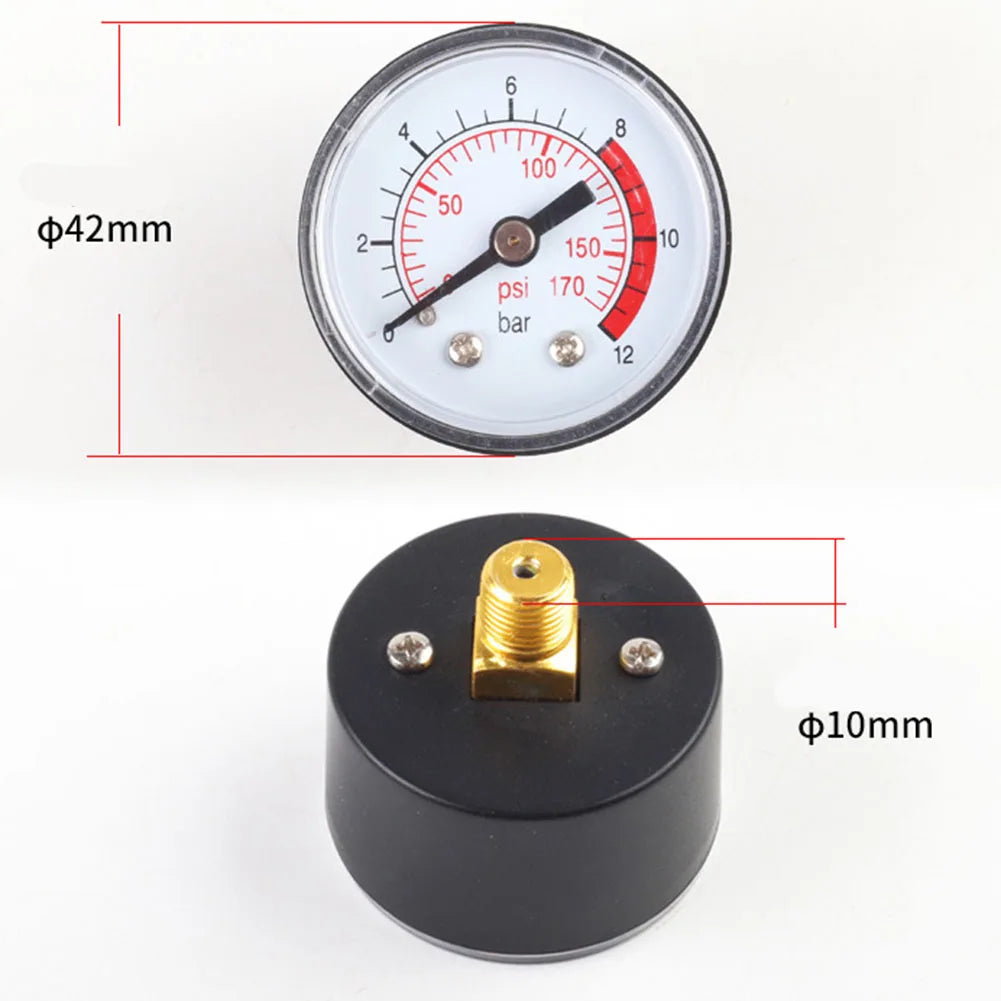 Air Compressor Pressure Gauge 0–170 PSI / 0–12 Bar Dial