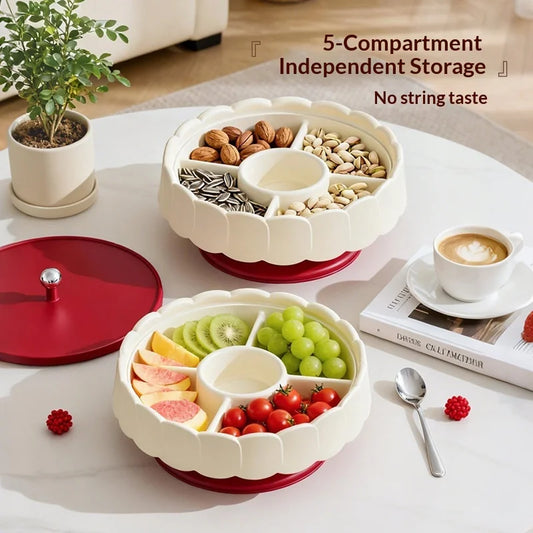 Amazing Creative Multifunctional Large Capacity Divided Snack Holder for Home Living Room Nuts Dried Fruits Desktop Storage Box Peaceful Pleasures Health and Wellness