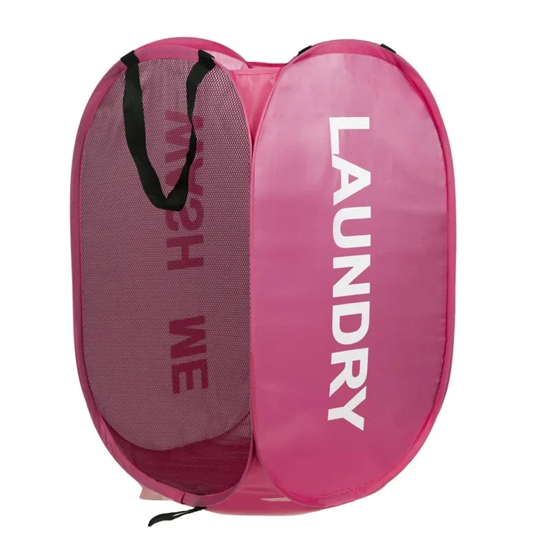 Pop-Up Mesh Laundry Hamper – Collapsible & Breathable Basket