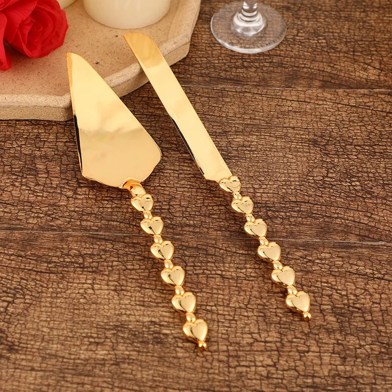 2Pcs Wedding Cake Knife and Shovel Pizza Bread Knife Wedding Supplies Cake Knife Triangle Bread Shovel Baking Tools Peaceful Pleasures Health and Wellness Style 66