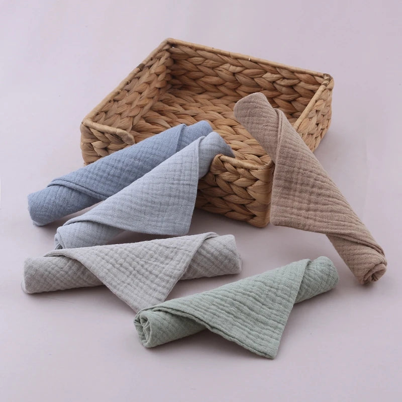5-Pack Soft Cotton Baby Washcloths | Gauze Face Cloths for Newborns