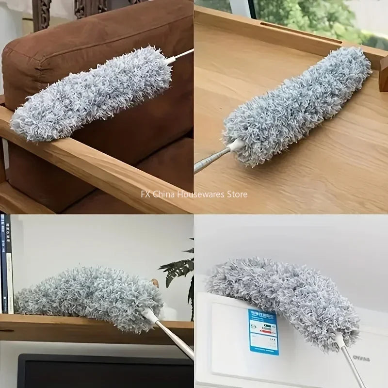 2.8M Extended Chicken Feather Duster Extendable and Curved Ceiling Cleaning Broom Household Electrostatic Dust Collector Peaceful Pleasures Health and Wellness