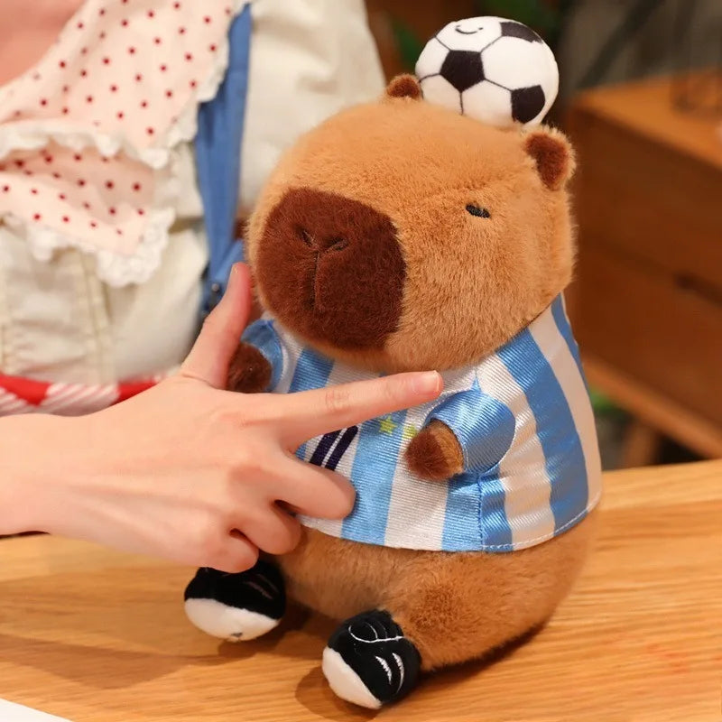22cm Soccer Capybara Plush Toy – Sports Fan Gift & Décor