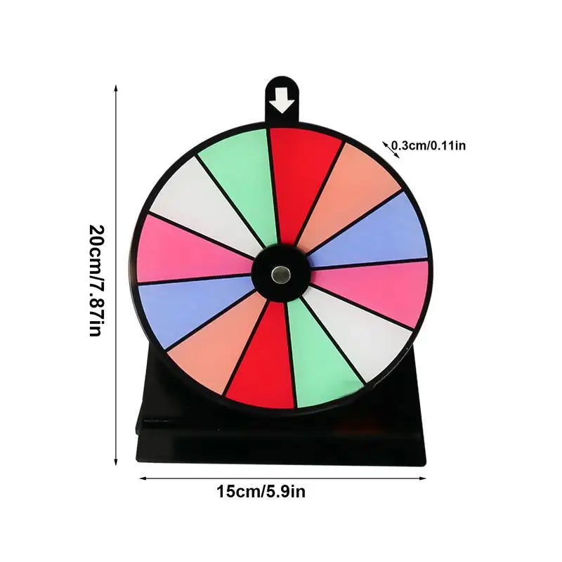 Acrylic Prize Wheel DIY Interactive Spin Wheel with Board Eraser and Pen Erasable Tabletop Roulette Spinner for Carnival Party Peaceful Pleasures Health and Wellness