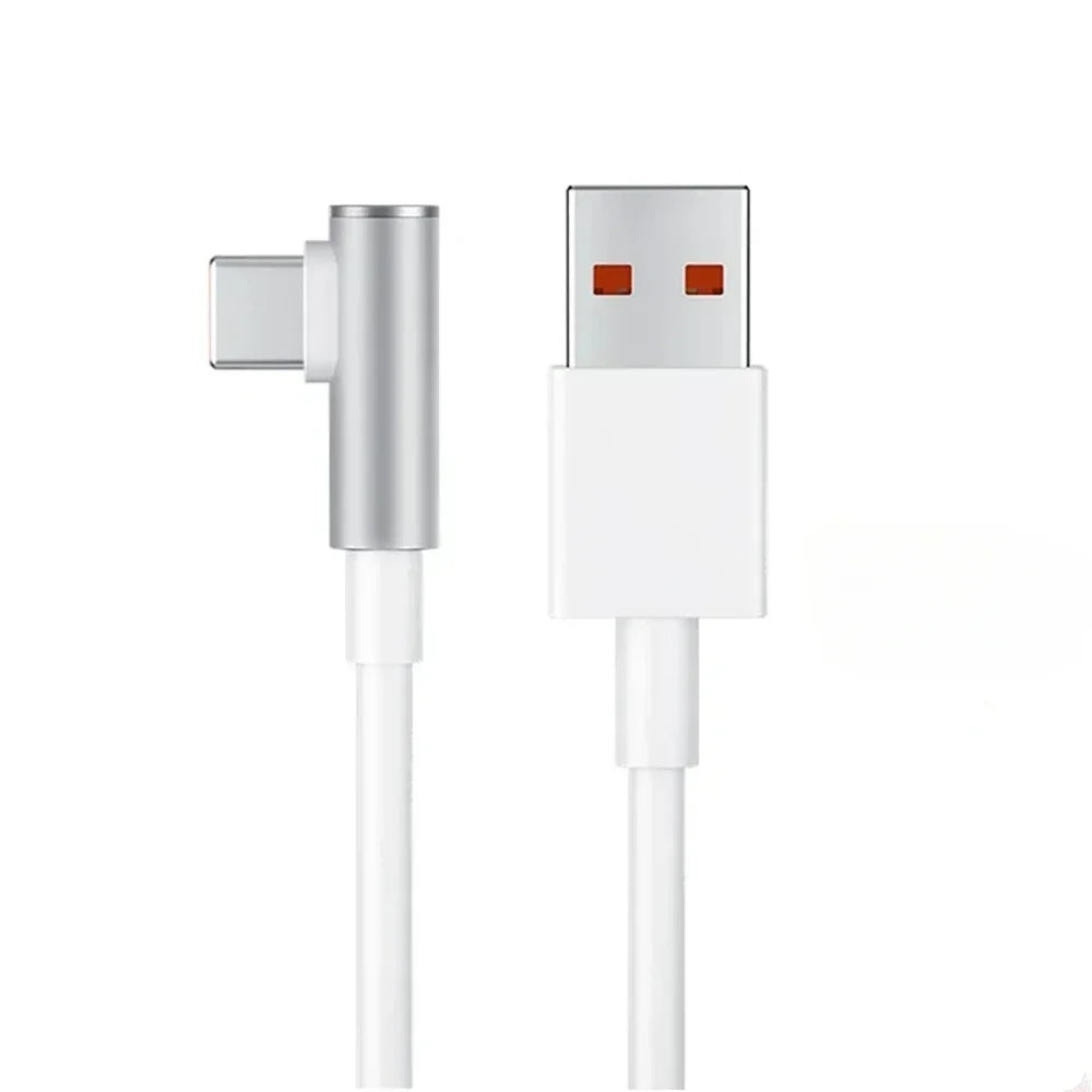 120W 6A USB-C Fast Charging Cable 90° Elbow – Xiaomi & Redmi