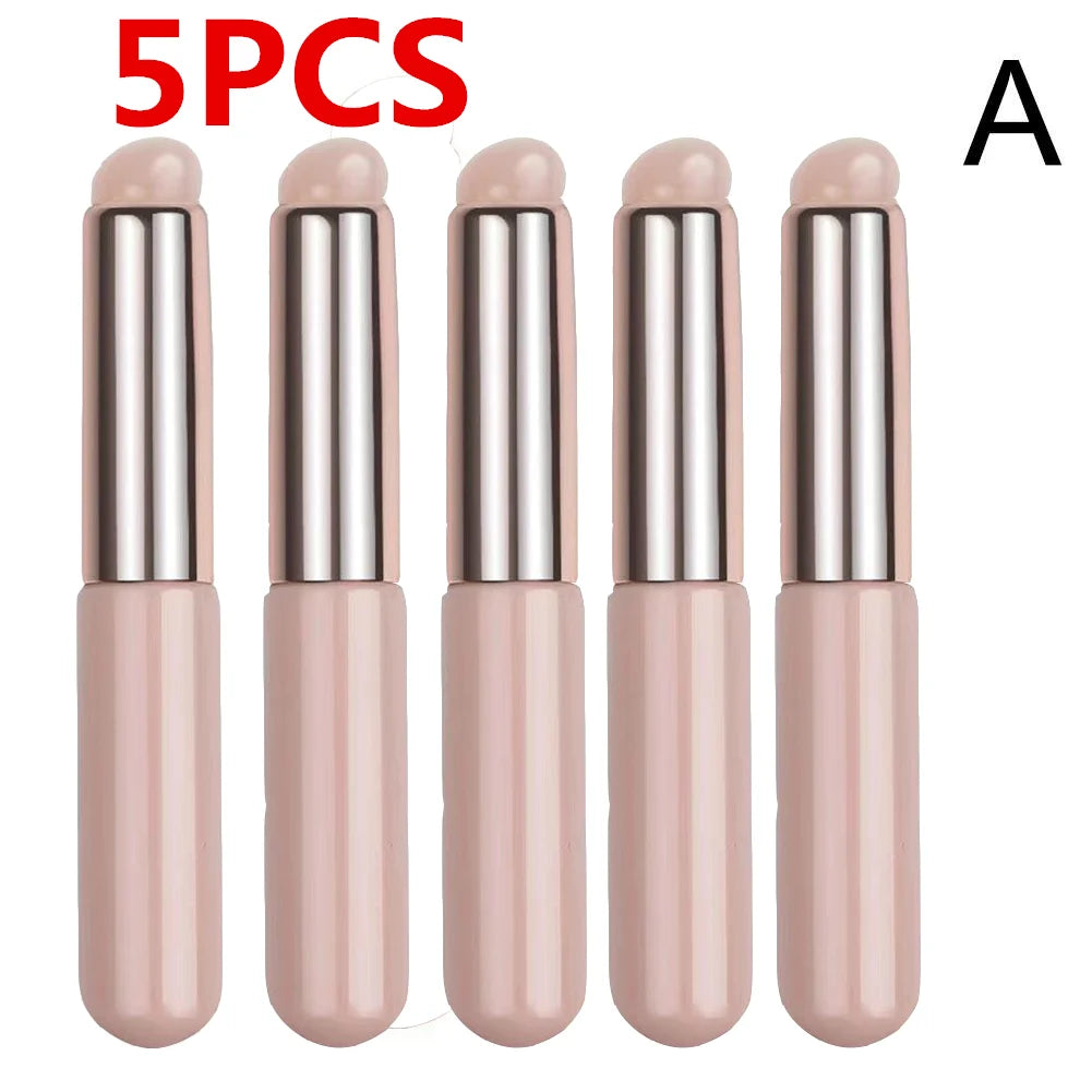 Silicone Lip Brush With Cover Cap Concealer Brush Like Fingertips Q Soft Lipstick Makeup Brushes Round Head No Broken Peaceful Pleasures Health and Wellness A-5PCS