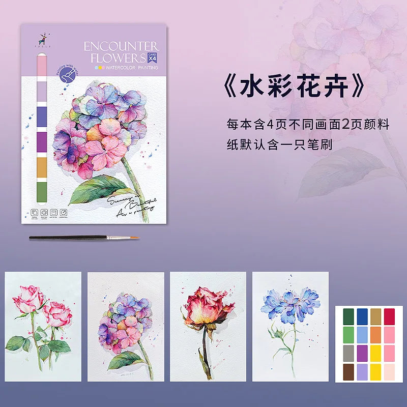 Watercolor Coloring Book Decompression Drawing Doodle Cartoon