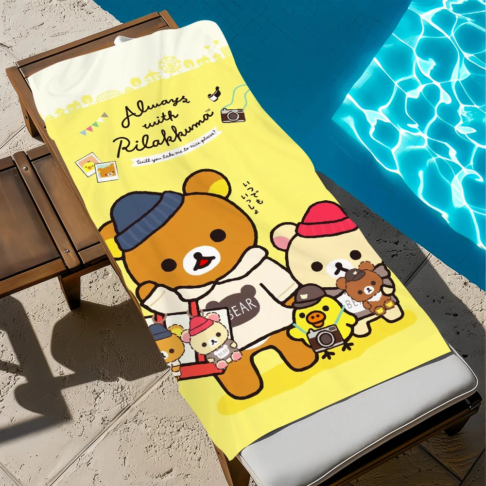 Rilakkuma Cartoon Beach Towel | Quick Dry Soft Pool Towel