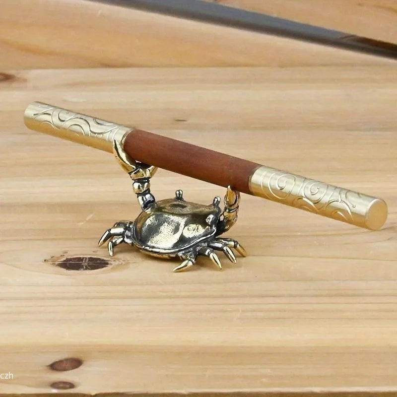 Pure Brass Crab Figurine | Metal Animal Statue Home Decor