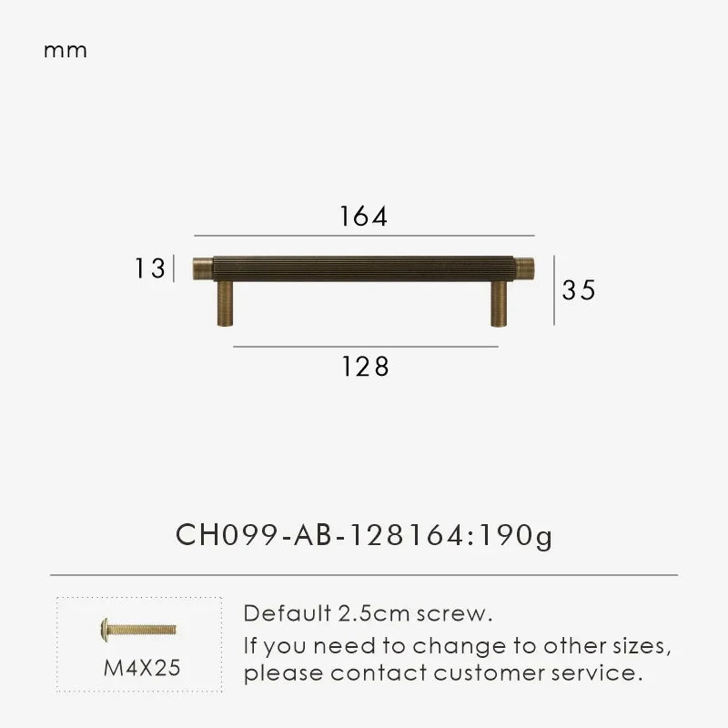 Solid Brass Linear T-Bar Cabinet Handle & Drawer Pull | Multi-Size