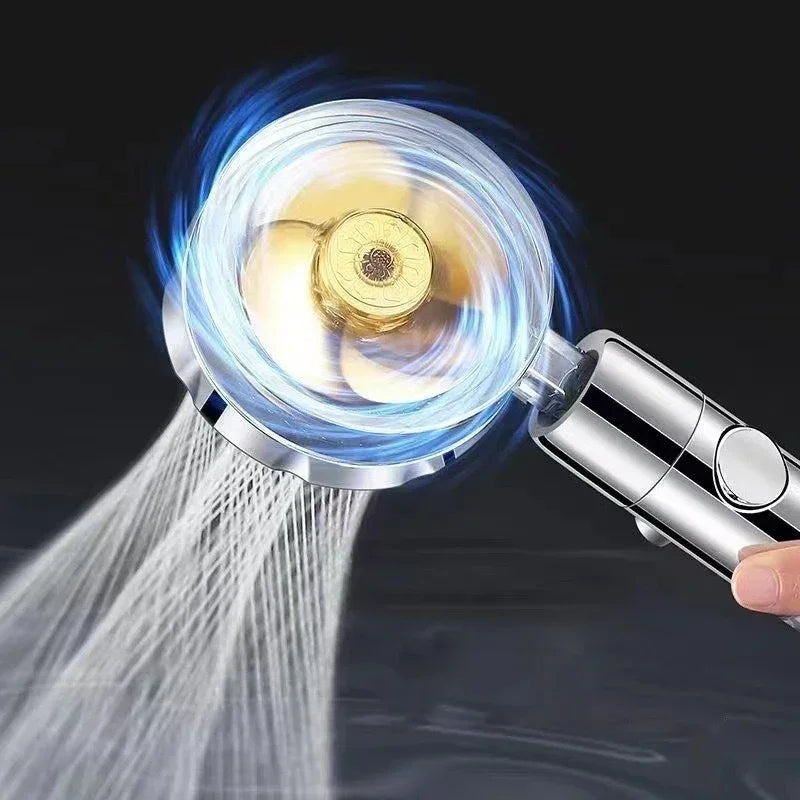 360° Rotating Turbine Shower Head | High Pressure Water Saving