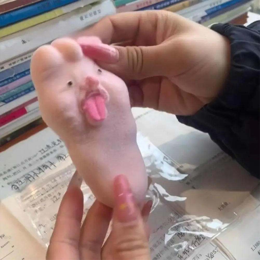 Tongue Sticking Out Big Feet Toy Novel Soft Pinching Kid