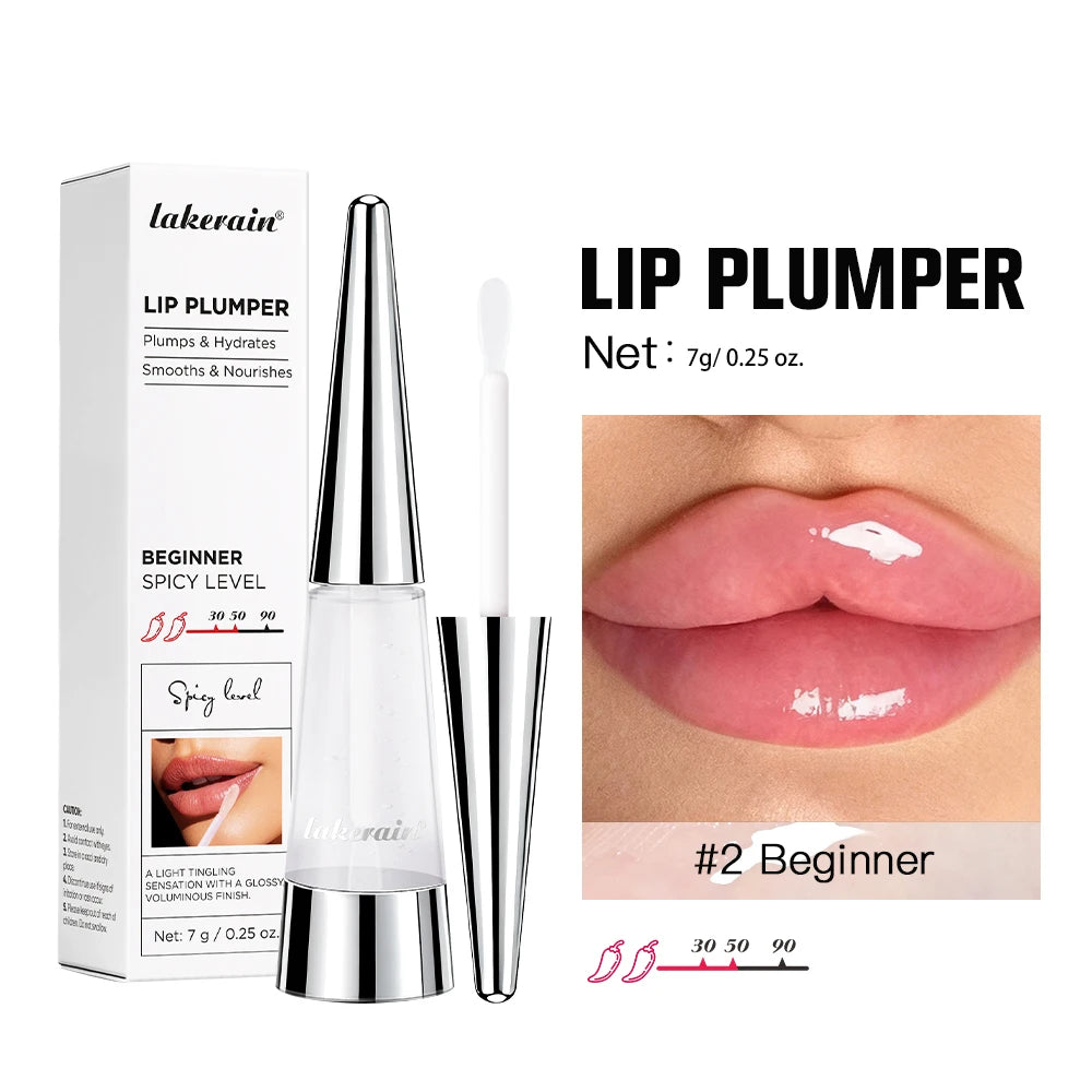 Lakerain Lip Plumper Moisturizing Lip Gloss Transparent Plump Lips Care Lip Stuffer Gift Korean Cosmetics Peaceful Pleasures Health and Wellness 2Beginner