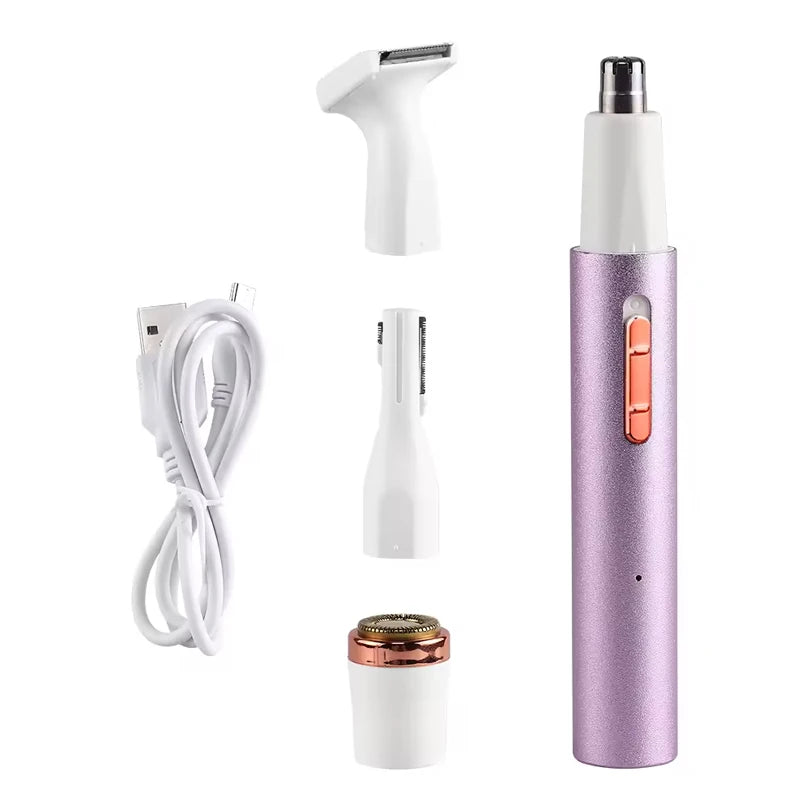 Rechargeable Portable Multifunction Painless Epilator for Face Body Hair Removal RV Travel-Friendly ABS Material Handheld Peaceful Pleasures Health and Wellness PURPLE USB Type-C