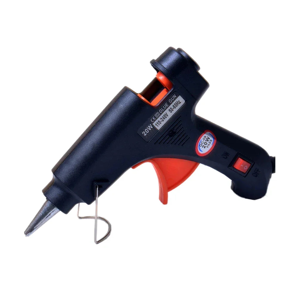 20W Mini Hot Melt Glue Gun with 7mm Glue Sticks – CE Certified