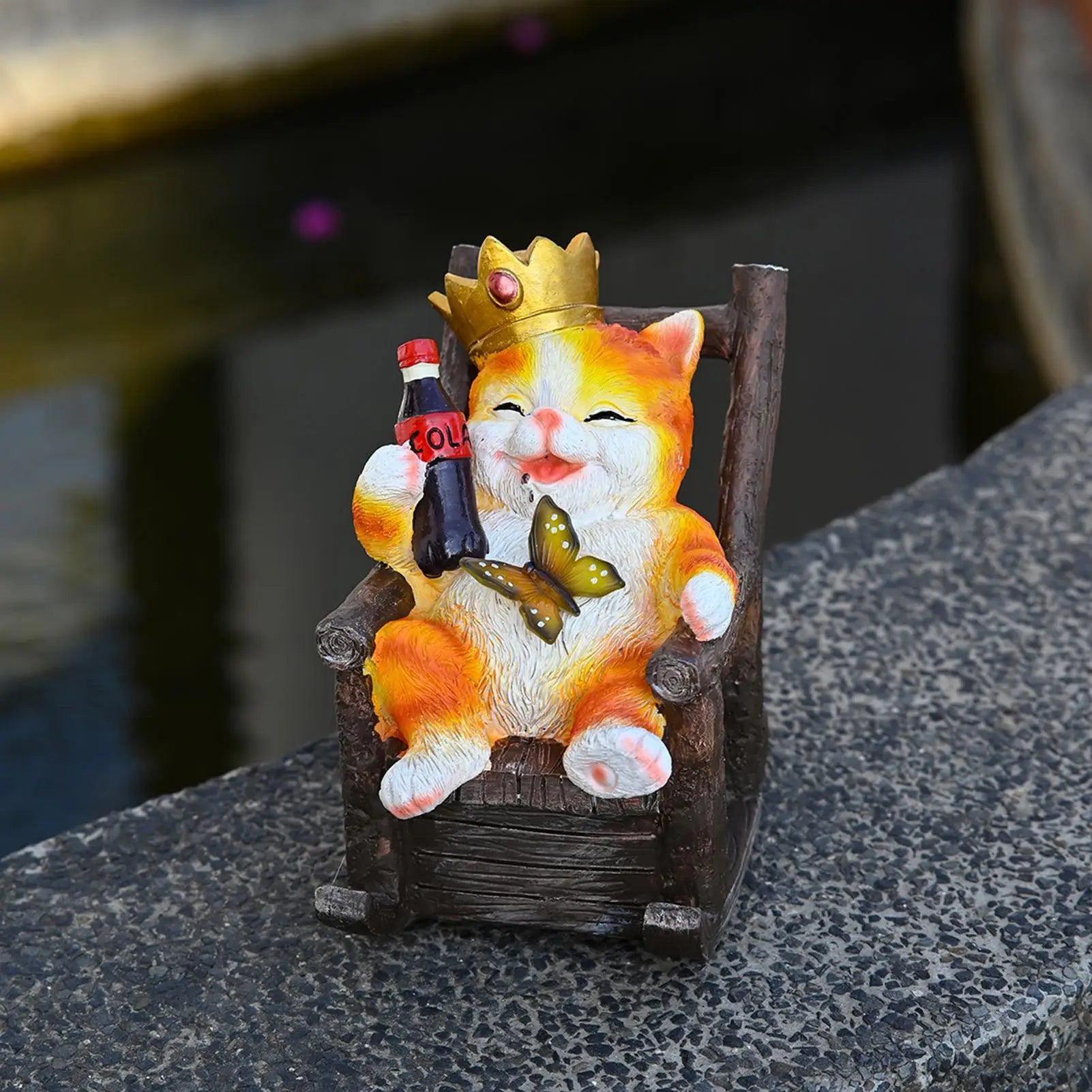Solar Cat Garden Sculpture | Color-Changing LED Yard Statue Solar Garden Sculpture Peaceful Pleasures Health and Wellness