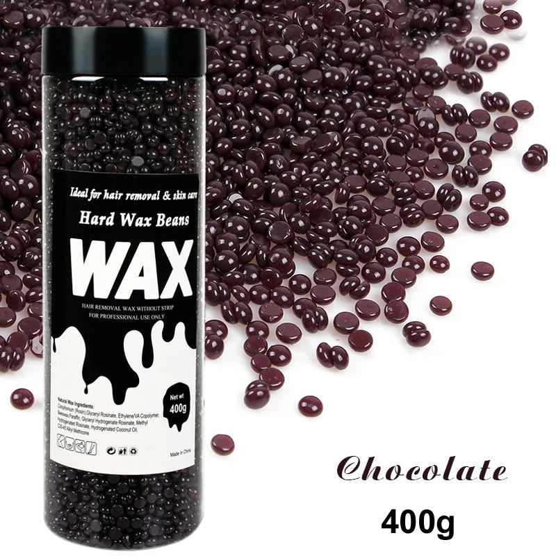 200g/400g Canning Hard Wax Beans For Men And Women Body Hair Removal Depilatory Wax For Wax Heater Kit For Wax Heater Machine Peaceful Pleasures Health and Wellness 038-400g-Chocolate