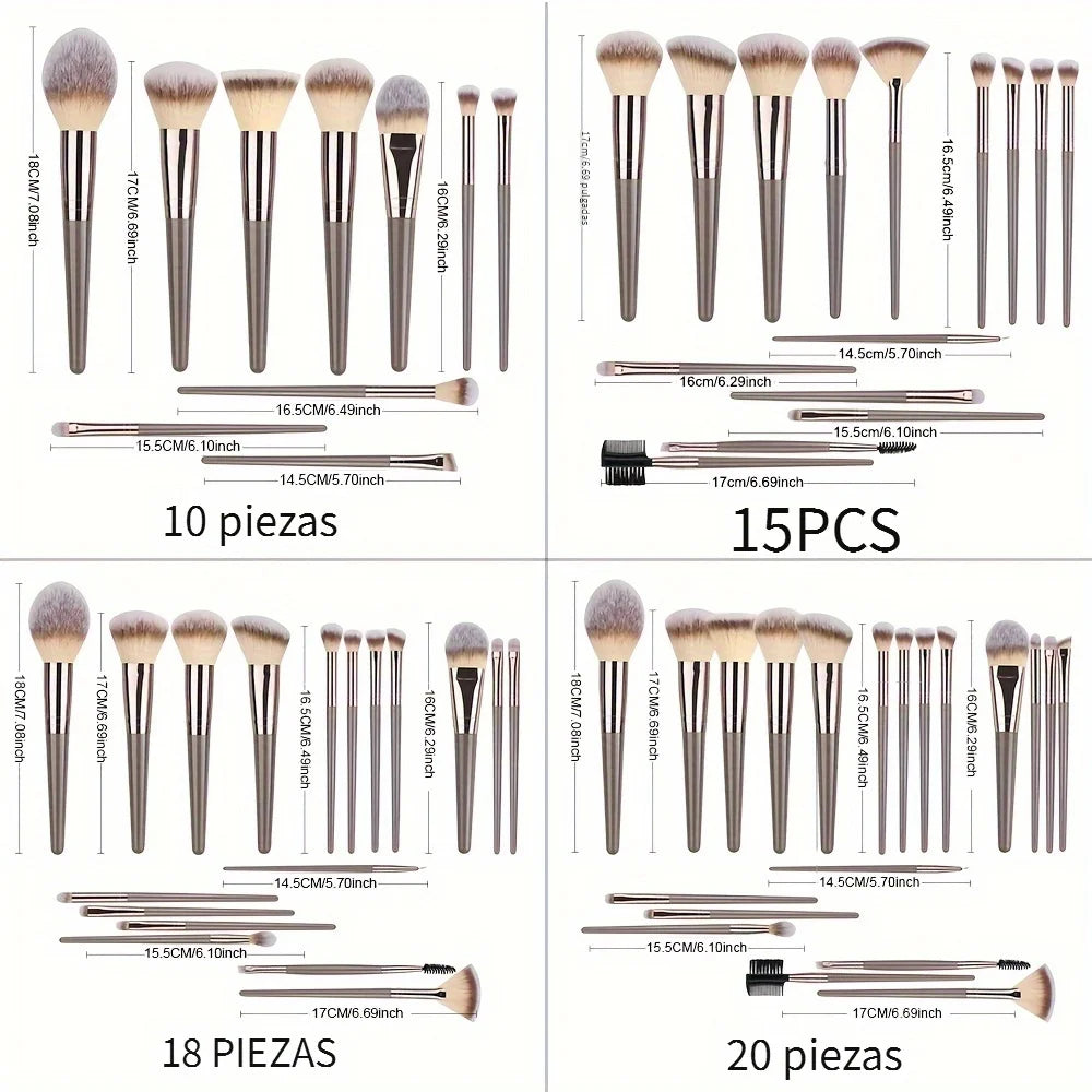 RUNTOIN 20pc Makeup Brush Set – Foundation, Blush & Eyeshadow Kit