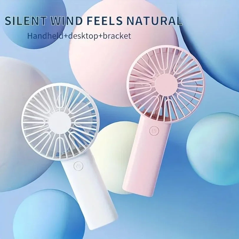 Rechargeable Handheld Mini Fan 3-Speed USB Fan + Phone Holder