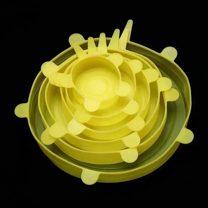 Silicone Food Cover Lids Set – Elastic Reusable Bowl & Jar Caps