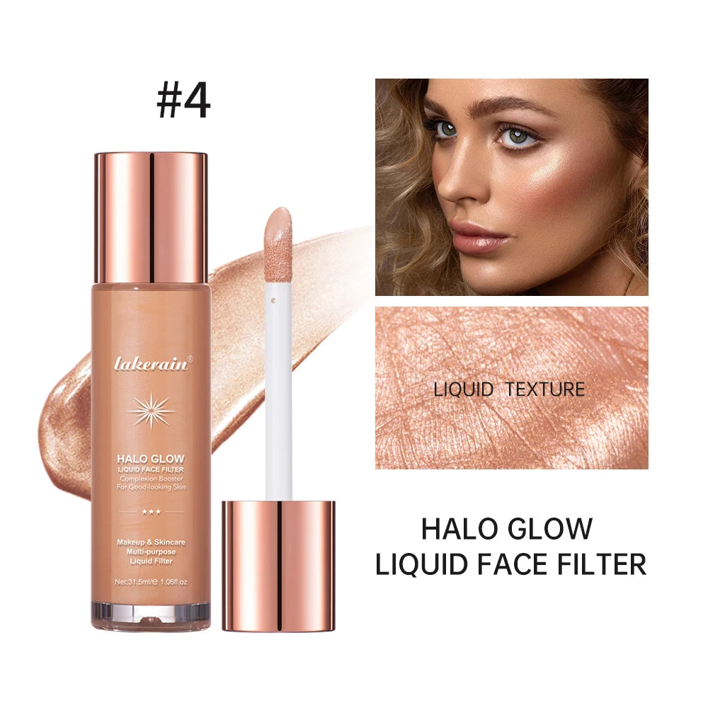 Halo Glow Liquid Filter Liquid Highlighter Face Contouring Pearlescent Makeup Brightener Bronzer Glow Body Face Contour Shimmer Peaceful Pleasures Health and Wellness 4
