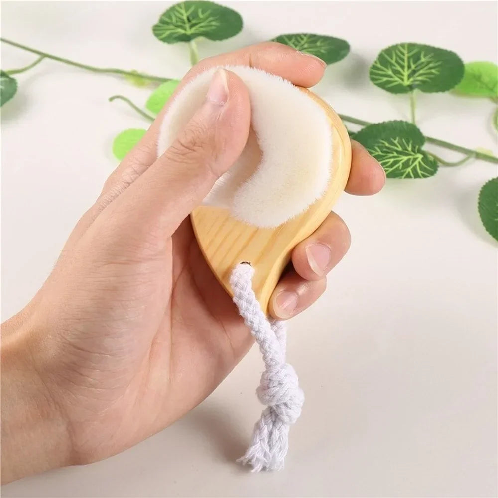2pcs Skin Color Wash Face Brush, Blackhead Cleansing Bamboo Charcoal Manual Face Wash Brush Peaceful Pleasures Health and Wellness