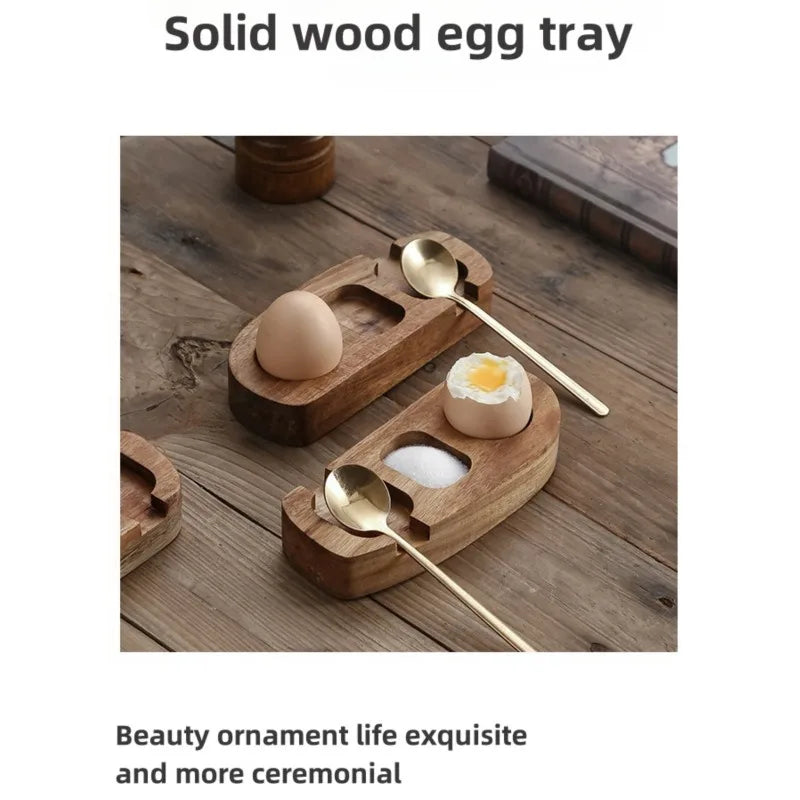 Multi-Function Wooden Egg Tray Handmade Creative Punch Cup Holder Eco-Friendly Simple Eggshell Cup Egg Holder Kitchen Accessorie Peaceful Pleasures Health and Wellness
