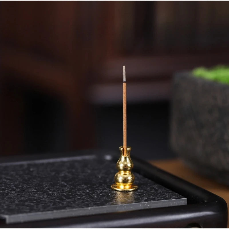 Brass Incense Burner Holder for Incense Stick Coil Bottle Gourd Shaped Copper Incense Holder Copper Censer 모기향 거치홀더 방향제 Peaceful Pleasures Health and Wellness