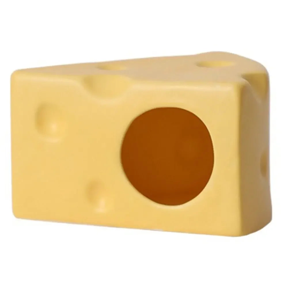 Ceramic Cheese Hamster House – Hideout & Feeding Dish