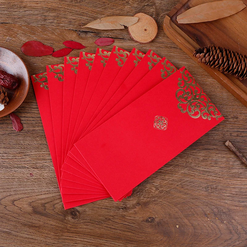 Chinese Red Envelopes 10pcs | Lucky Money Hongbao Gift Packets
