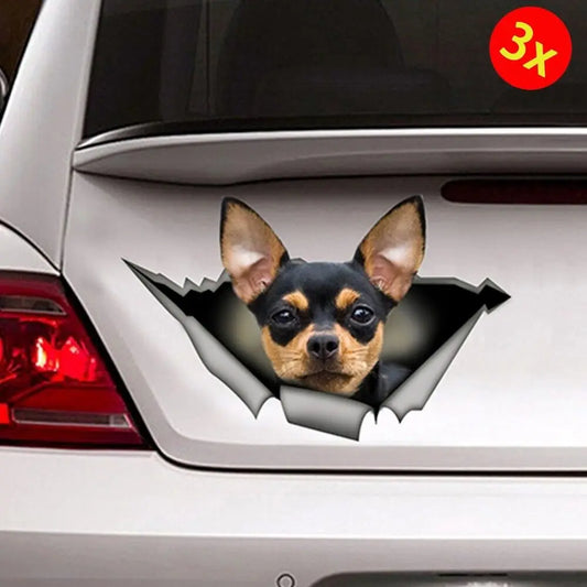 3Pcs 8inch*5.08inch Chihuahua Vinyl Sticker Decal Stickers Car truck Window Bumper Sticker Peaceful Pleasures Health and Wellness Default Title