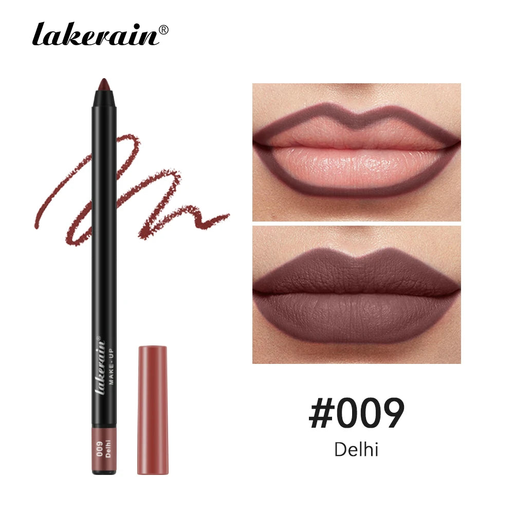 12 Colors Matte Lipliner Pencil Red Contour Tint Lipstick Waterproof Long Lasting Non-stick Cup Moisturising Lips Makeup Peaceful Pleasures Health and Wellness 9 Delhi