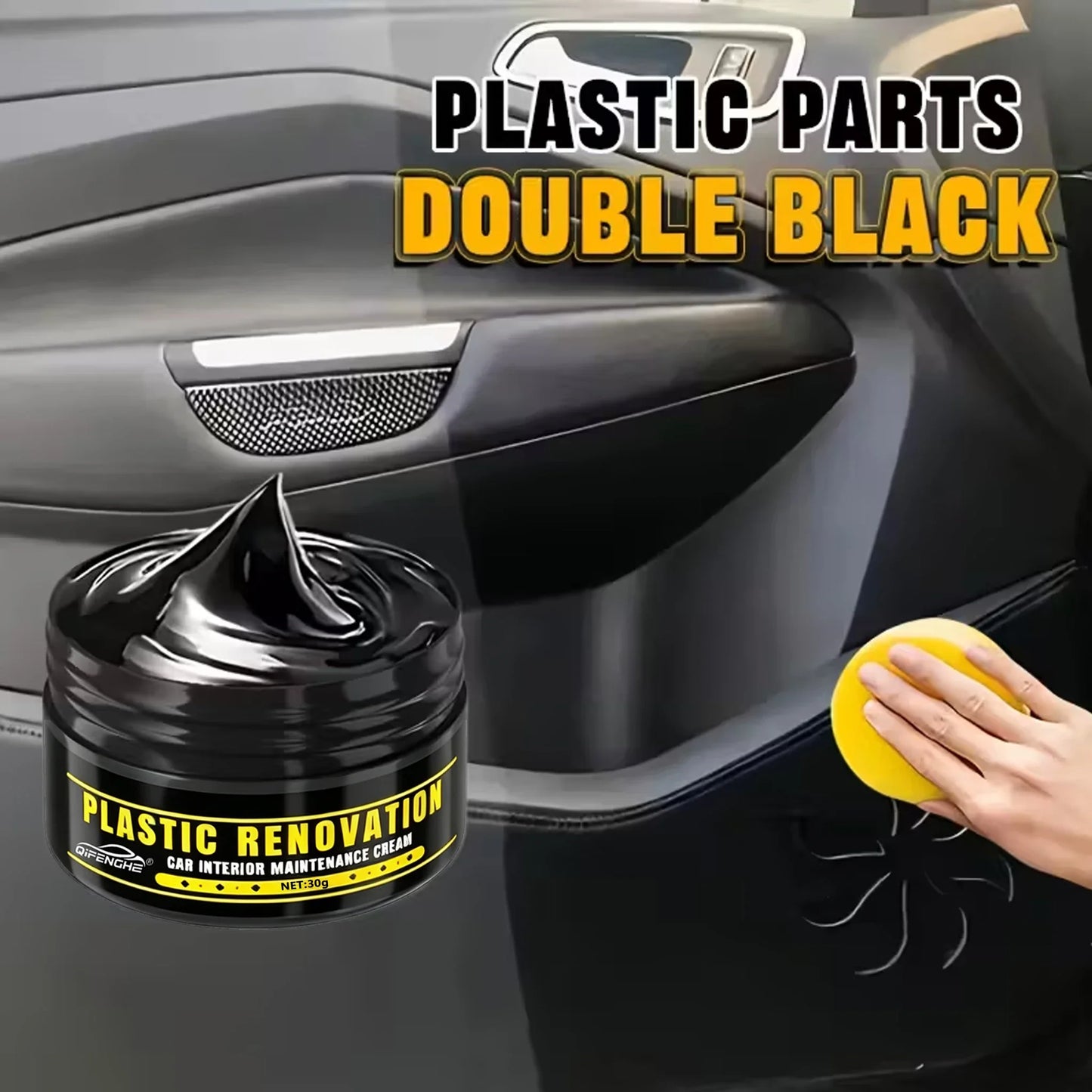 Car Plastic Trim Restorer & Black Interior Polish Wax