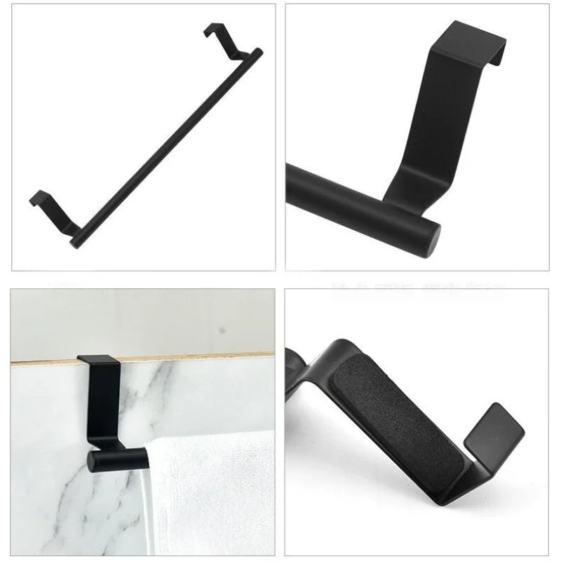Over Door Towel Rack – Black Stainless Steel Bar Hanger