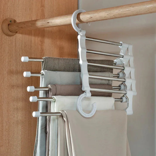1PC Telescopic Folding Pants Rack, Multi-layer Pants Rack, Pants Hanger, Household Magic Pants Clip, Wardrobe Storage Peaceful Pleasures Health and Wellness