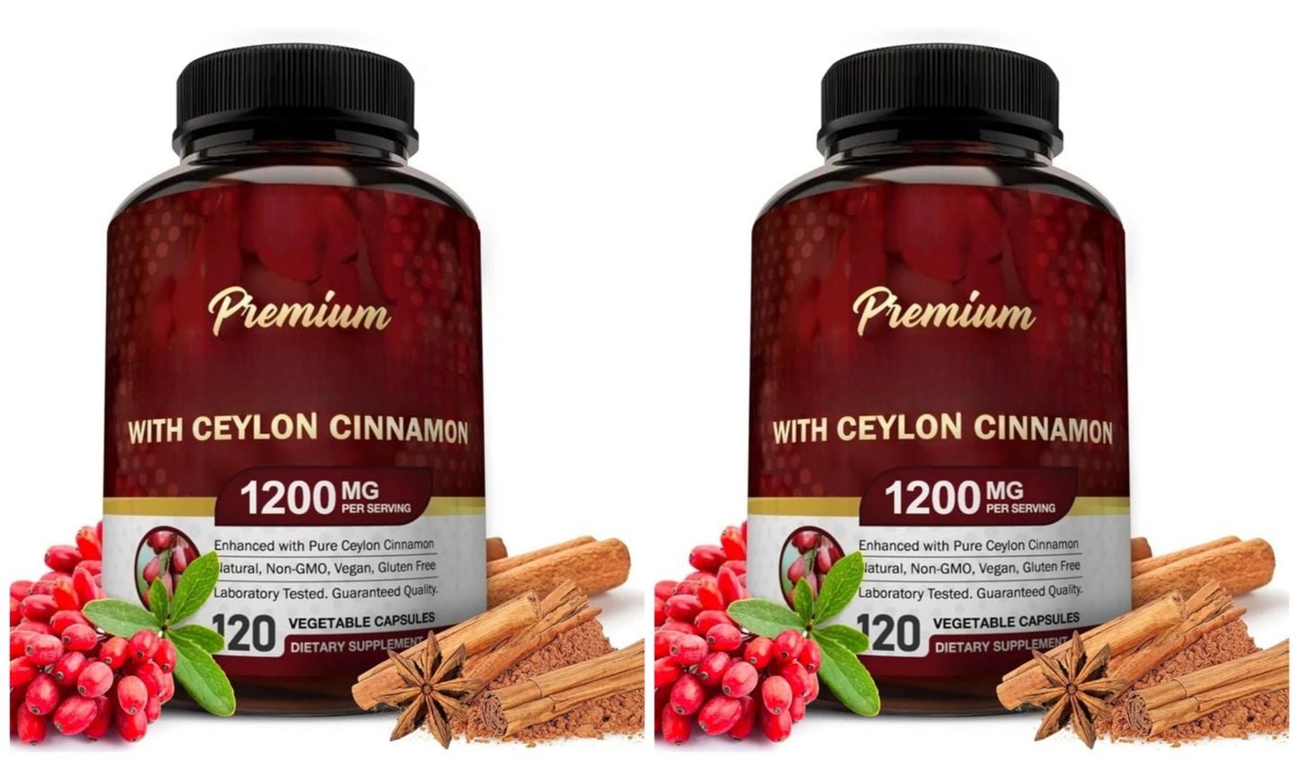 Ceylon Cinnamon Capsules | True Cinnamomum Verum | 120ct