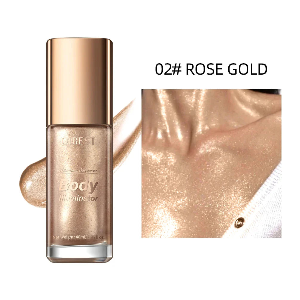 QIBEST 5-Color Liquid Highlighter – Body & Face Shimmer Glow