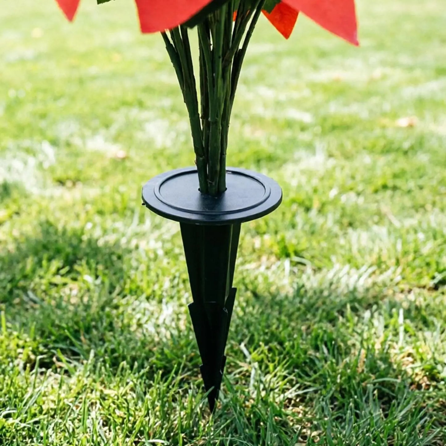 Cemetery Flower Holder With Stake Floral Vase Outdoor Yard Garden Decoration For Grave Memorial, Artificial Plants, Window Box Peaceful Pleasures Health and Wellness