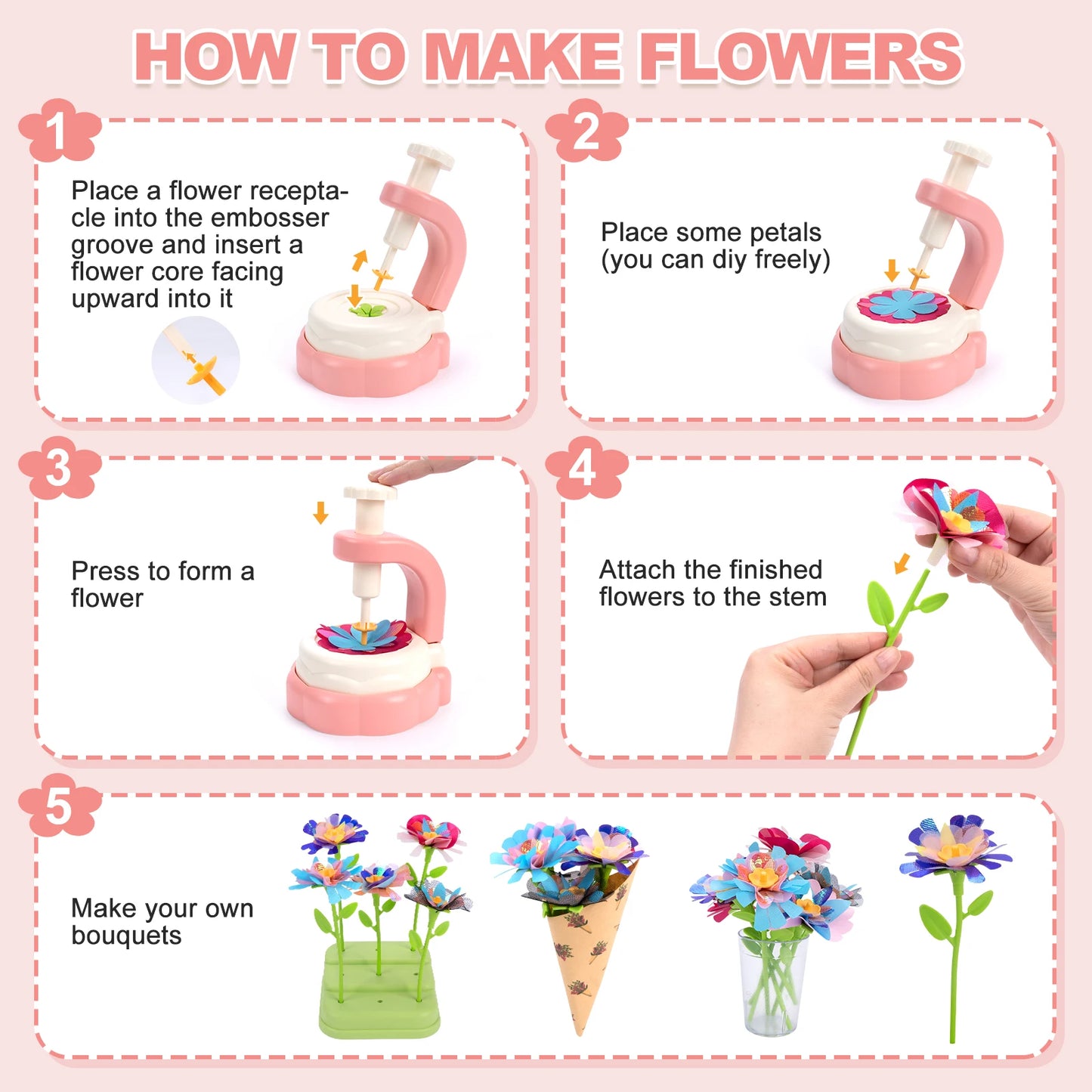Handmade DIY Simulation Bouquet Embossing Machine Toys Flower Craft