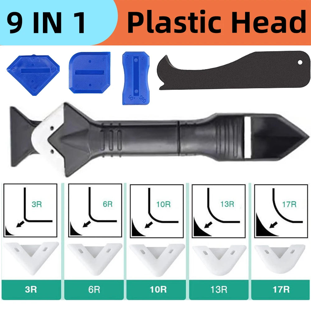 9-in-1 Caulk Finisher & Silicone Sealant Scraper Tool Set
