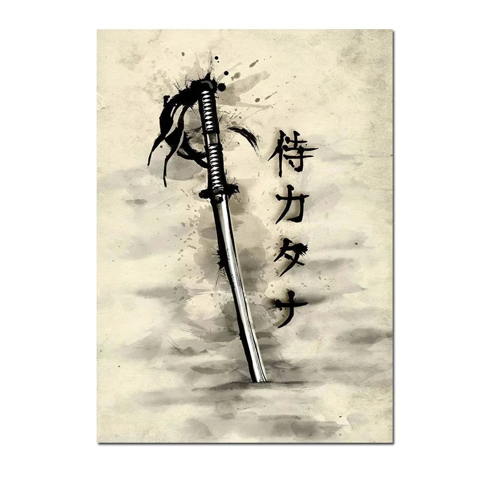 Japanese Samurai Canvas Wall Art | Unframed Poster Print