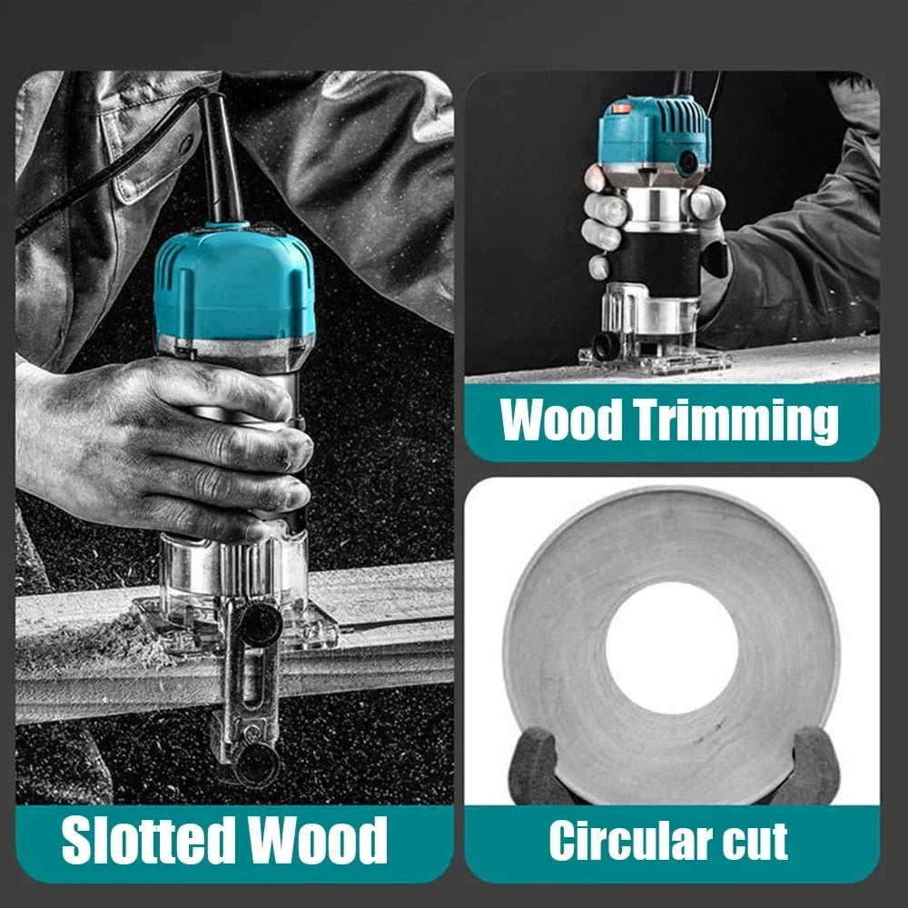 800WElectric Trimmer Wood Router Machine Woodworking 1/4 Inch Wood Carving Milling Cutting Carpenter Power Tool EU/US/AU/UK Plug Peaceful Pleasures Health and Wellness