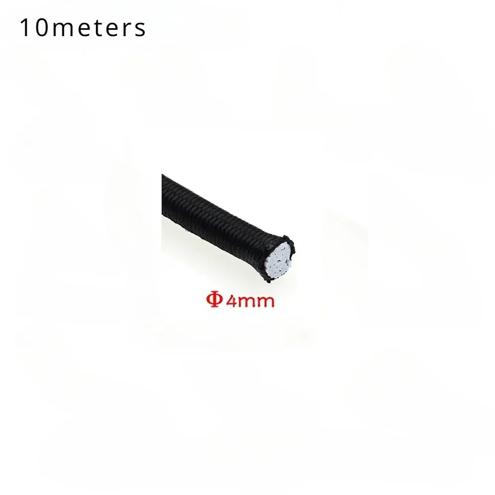Black Elastic Rope 10M | Polyester Sewing Band 3–8mm DIY